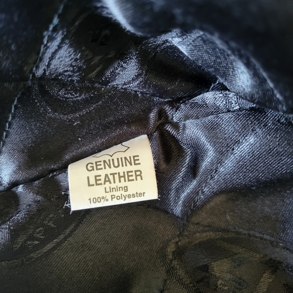 Women's black genuine leather jacket size 12 - Picture 8 of 16